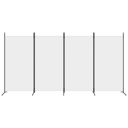 4-Panel Room Divider White 136.2"x70.9" Fabric