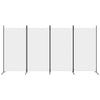 4-Panel Room Divider White 346x180 cm Fabric