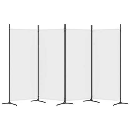 4-Panel Room Divider White 136.2"x70.9" Fabric