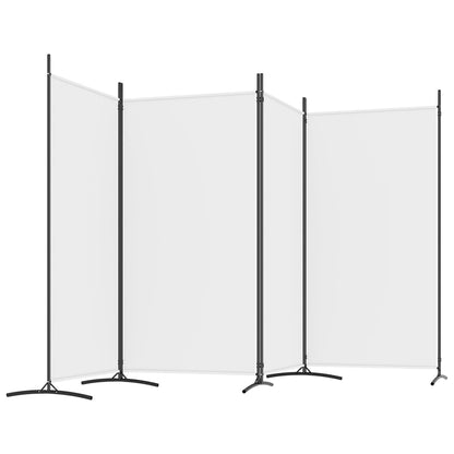 4-Panel Room Divider White 136.2"x70.9" Fabric