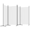 4-Panel Room Divider White 346x180 cm Fabric