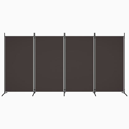 4-Panel Room Divider Brown 346x180 cm Fabric