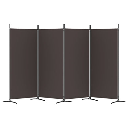 4-Panel Room Divider Brown 346x180 cm Fabric