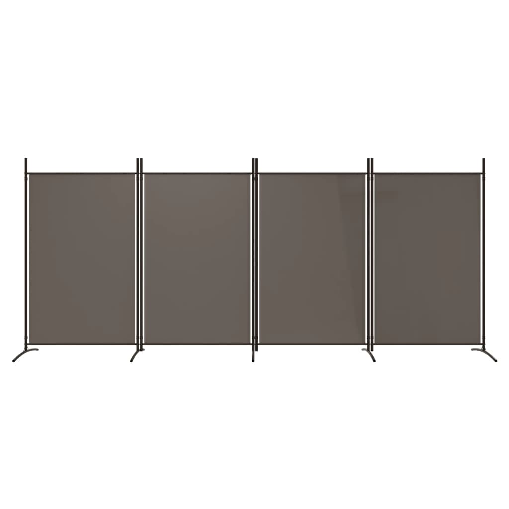 4-Panel Room Divider Anthracite 346x180 cm Fabric