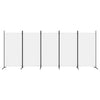 5-Panel Room Divider White 433x180 cm Fabric