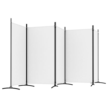 5-Panel Room Divider White 433x180 cm Fabric