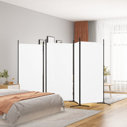 5-Panel Room Divider White 433x180 cm Fabric