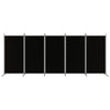 5-Panel Room Divider Black 433x180 cm Fabric