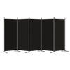 5-Panel Room Divider Black 433x180 cm Fabric