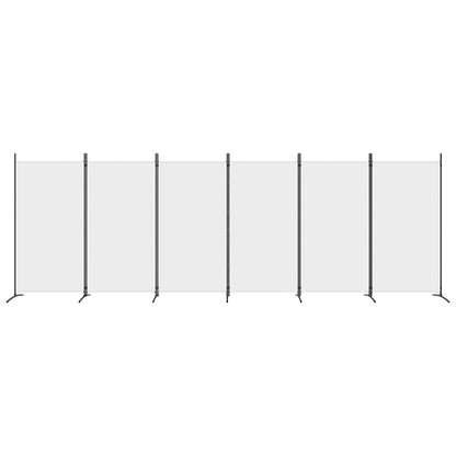 6-Panel Room Divider White 520x180 cm Fabric