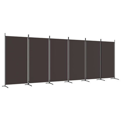 6-Panel Room Divider Brown 520x180 cm Fabric