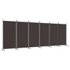 6-Panel Room Divider Brown 204.7"x70.9" Fabric