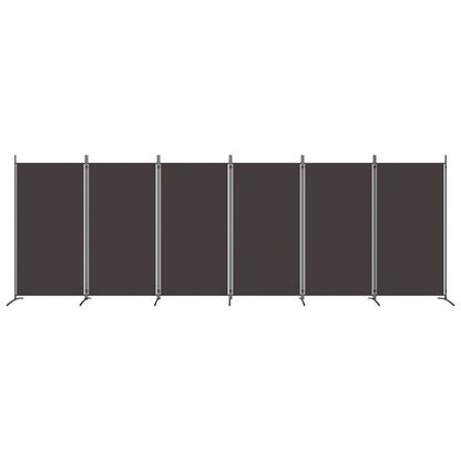 6-Panel Room Divider Brown 520x180 cm Fabric