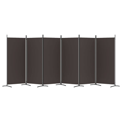 6-Panel Room Divider Brown 520x180 cm Fabric