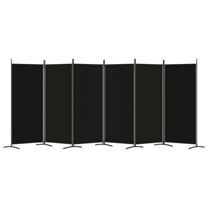 6-Panel Room Divider Black 520x180 cm Fabric