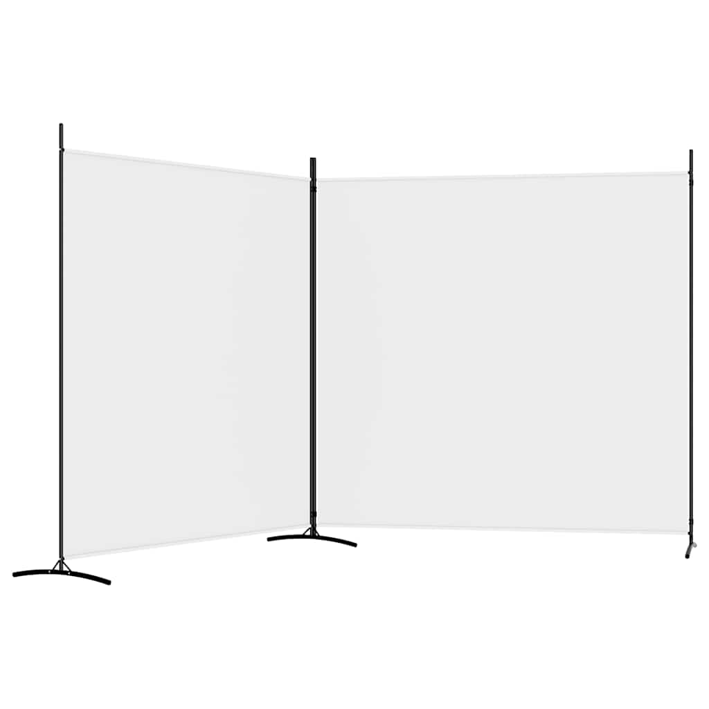 2-Panel Room Divider White 137"x70.9" Fabric