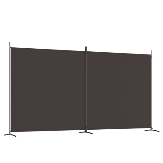 2-Panel Room Divider Brown 137"x70.9" Fabric
