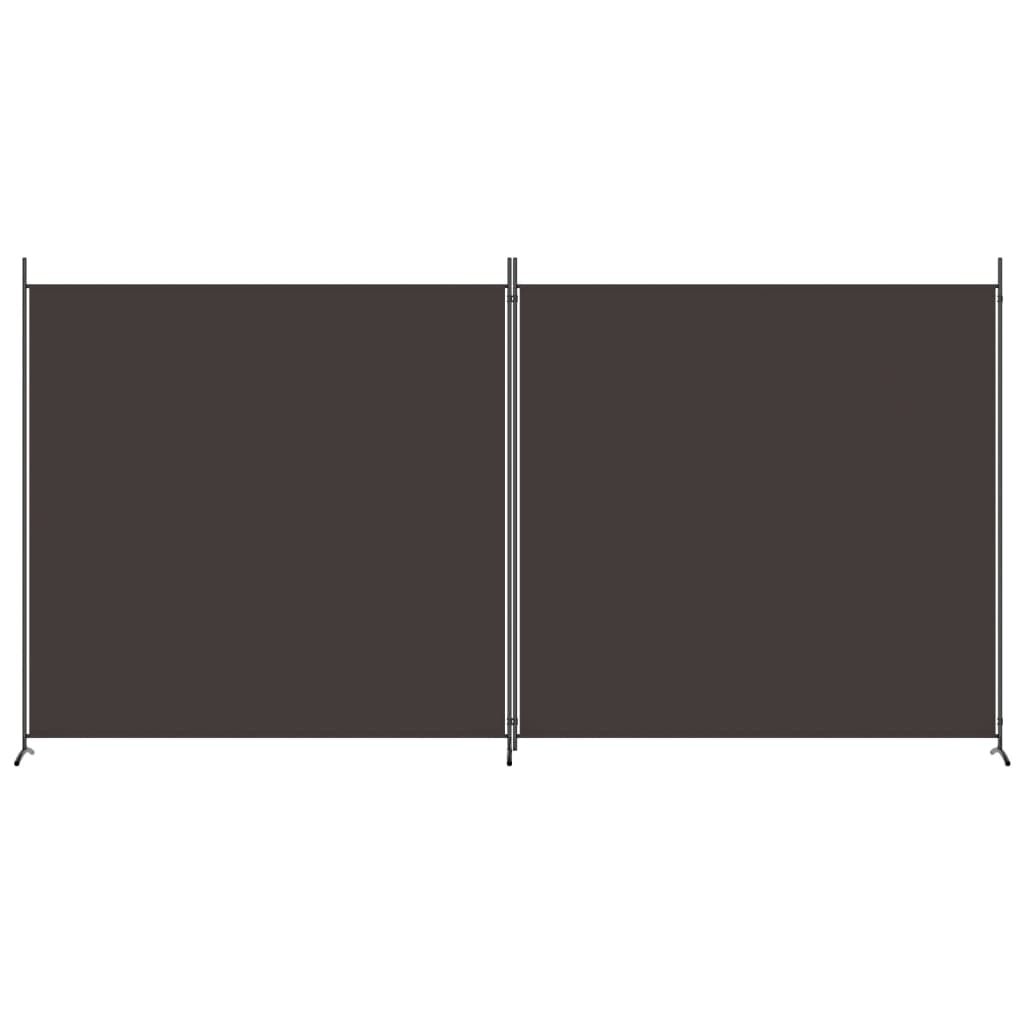 2-Panel Room Divider Brown 348x180 cm Fabric