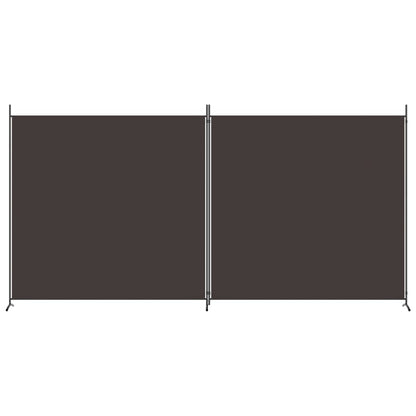 2-Panel Room Divider Brown 348x180 cm Fabric