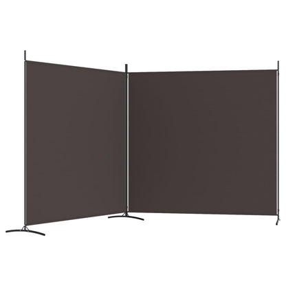 2-Panel Room Divider Brown 348x180 cm Fabric