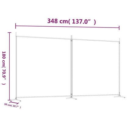 2-Panel Room Divider Brown 348x180 cm Fabric