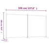 2-Panel Room Divider Brown 348x180 cm Fabric