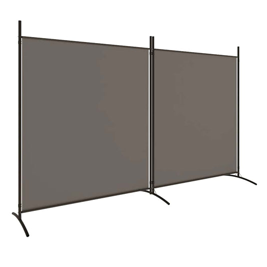 2-Panel Room Divider Anthracite 137"x70.9" Fabric