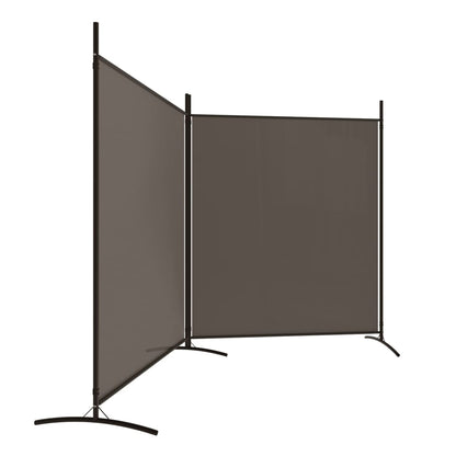 2-Panel Room Divider Anthracite 348x180 cm Fabric