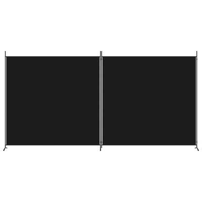 2-Panel Room Divider Black 348x180 cm Fabric