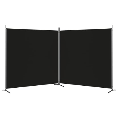 2-Panel Room Divider Black 348x180 cm Fabric