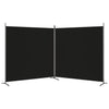 2-Panel Room Divider Black 137"x70.9" Fabric
