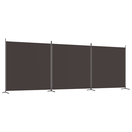 3-Panel Room Divider Brown 206.7"x70.9" Fabric