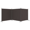 3-Panel Room Divider Brown 206.7"x70.9" Fabric