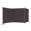 3-Panel Room Divider Brown 206.7"x70.9" Fabric