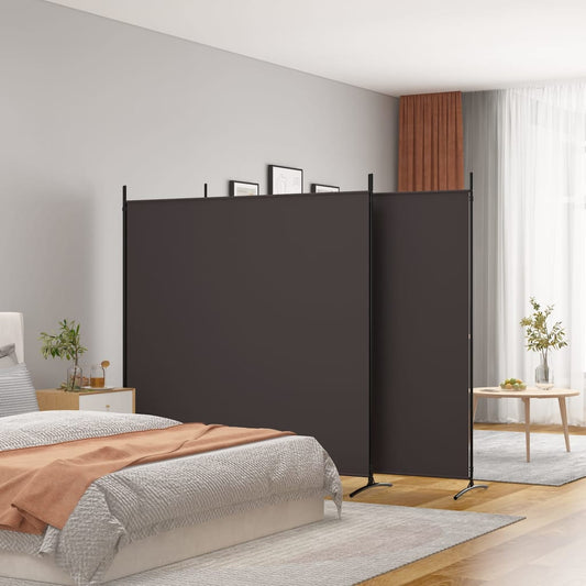 3-Panel Room Divider Brown 206.7"x70.9" Fabric