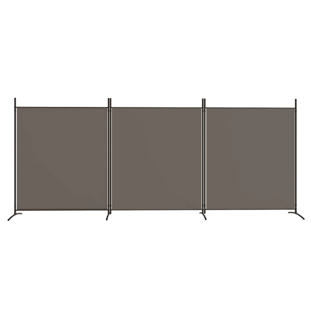 3-Panel Room Divider Anthracite 525x180 cm Fabric