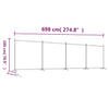 4-Panel Room Divider White 698x180 cm Fabric