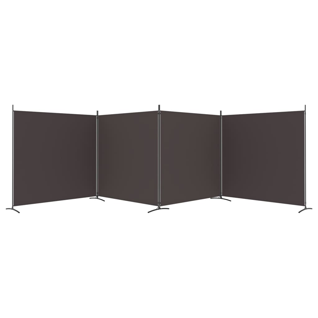 4-Panel Room Divider Brown 698x180 cm Fabric