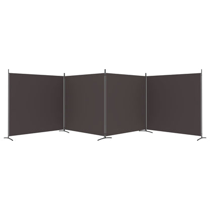 4-Panel Room Divider Brown 698x180 cm Fabric