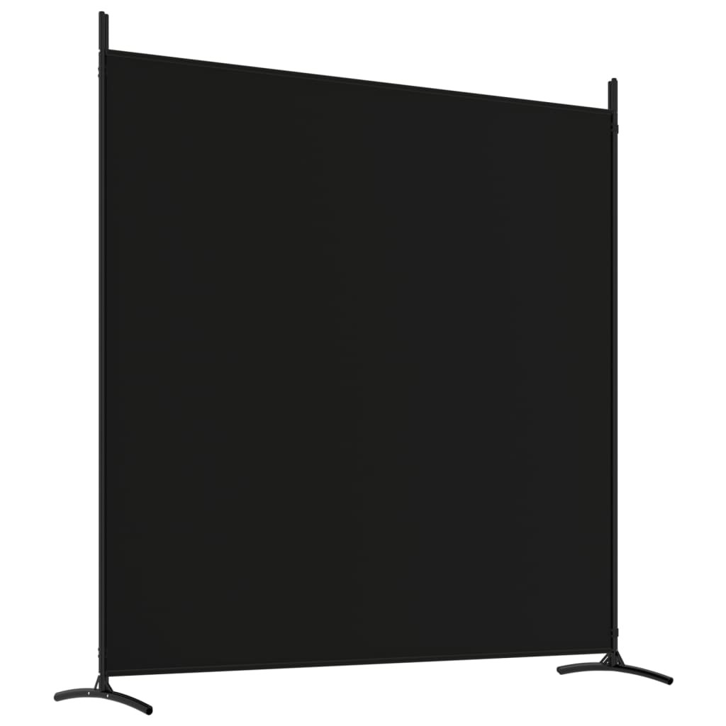 4-Panel Room Divider Black 698x180 cm Fabric