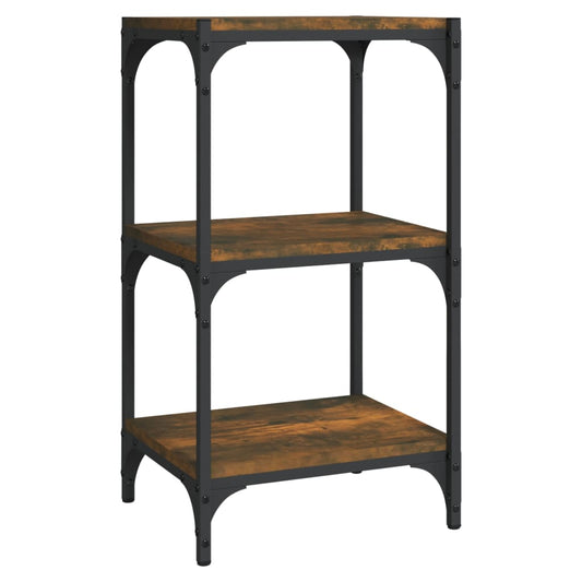 Book Cabinet Smoked Oak 40x33x70.5 cm Engineered Wood and Steel