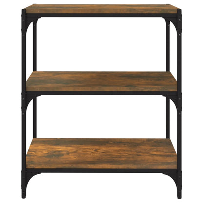 Book Cabinet Smoked Oak 60x33x70.5 cm Engineered Wood and Steel