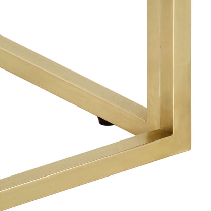 Coffee Table Gold Stainless Steel and Tempered Glass