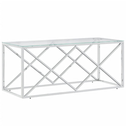 Coffee Table 110x45x45 cm Stainless Steel and Glass