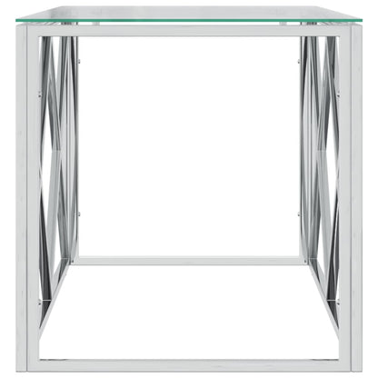 Coffee Table 110x45x45 cm Stainless Steel and Glass