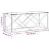 Coffee Table 43.3"x17.7"x17.7" Stainless Steel and Glass