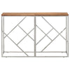 Console Table Silver Stainless Steel and Solid Wood Acacia