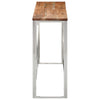 Console Table Silver Stainless Steel and Solid Wood Acacia