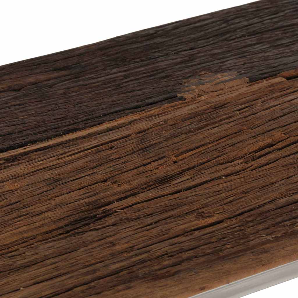 Console Table Silver Stainless Steel and Solid Sleeper Wood