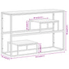 Console Table Silver Stainless Steel and Solid Acacia Wood